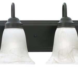 Thomas Lighting Homestead Three Light Vanity Bar Bronze Tulip Glass Shades Bathroom Fixture SL758363