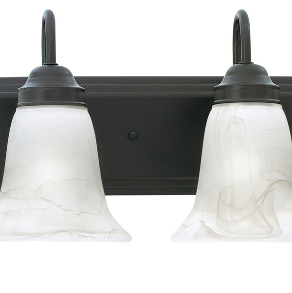Thomas Lighting Homestead Three Light Vanity Bar Bronze Tulip Glass Shades Bathroom Fixture SL758363