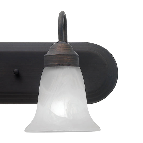 Thomas Lighting Homestead Four Light Vanity Bar Bronze Finish Tulip Glass Shades Traditional Bath SL758463