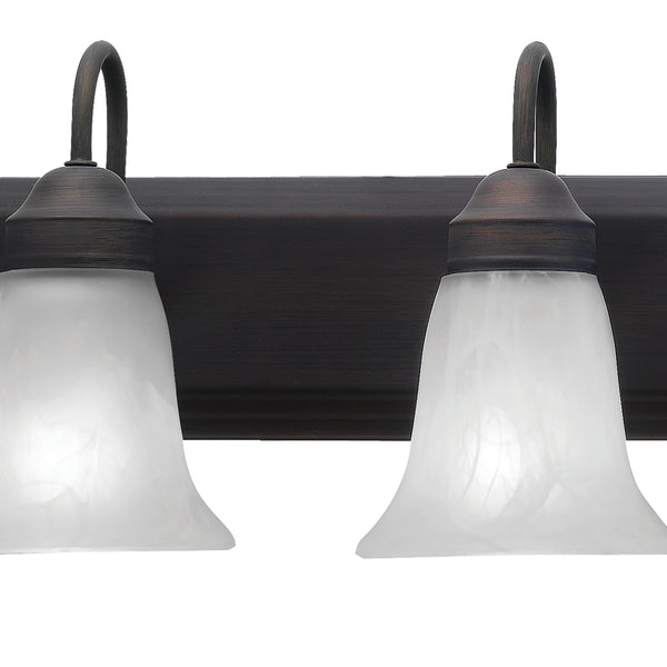 Thomas Lighting Homestead Four Light Vanity Bar Bronze Finish Tulip Glass Shades Traditional Bath SL758463