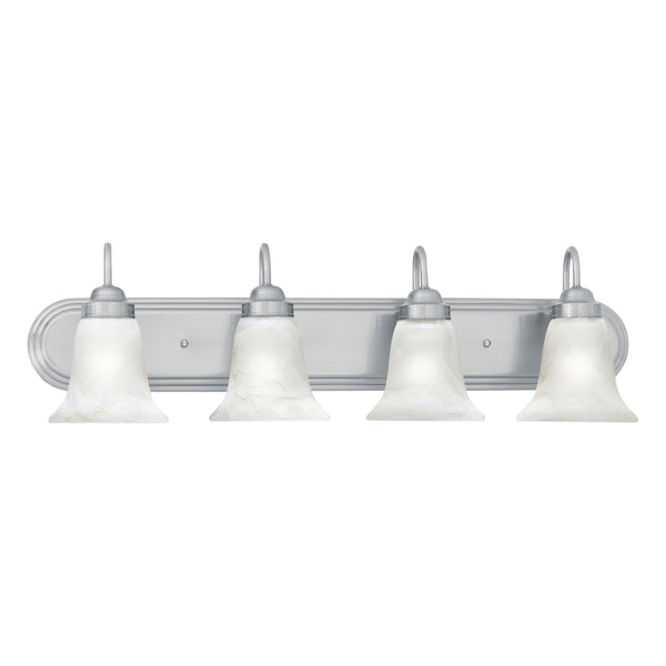 Thomas Lighting Homestead Four Light Vanity Bar Brushed Nickel with Tulip Smoked Glass Shades SL758478
