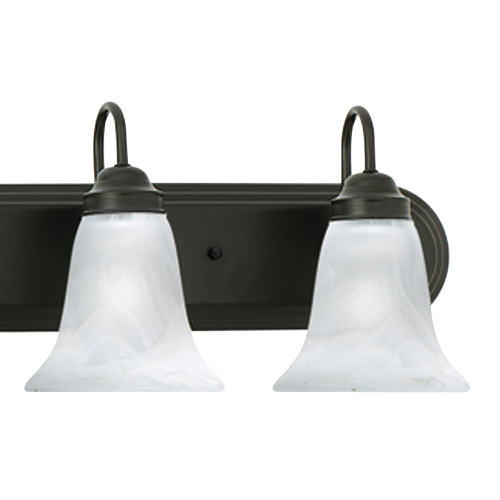 Thomas Lighting Homestead Six Light Vanity Bar Bronze Tulip Glass Shades Bathroom Wall Fixture SL758663