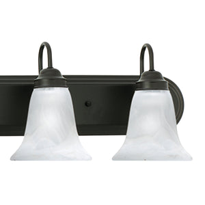 Thomas Lighting Homestead Six Light Vanity Bar Bronze Tulip Glass Shades Bathroom Wall Fixture SL758663