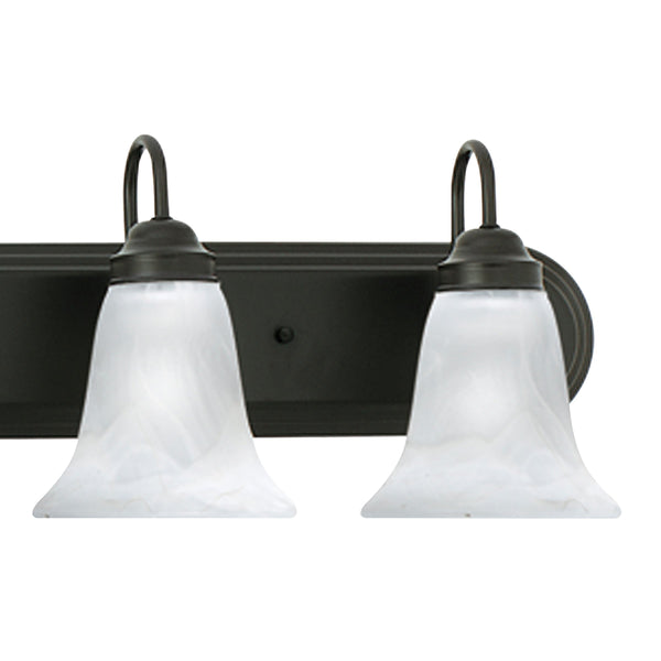 Thomas Lighting Homestead Six Light Vanity Bar Bronze Tulip Glass Shades Bathroom Wall Fixture SL758663