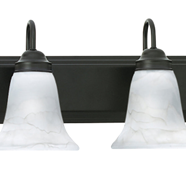 Thomas Lighting Homestead Six Light Vanity Bar Bronze Tulip Glass Shades Bathroom Wall Fixture SL758663