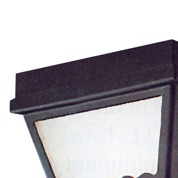Thomas Lighting Wavy Frosted Glass Outdoor Flush Mount Porch Ceiling Light with Decorative Metal Detail Black 9.5 inches SL7597