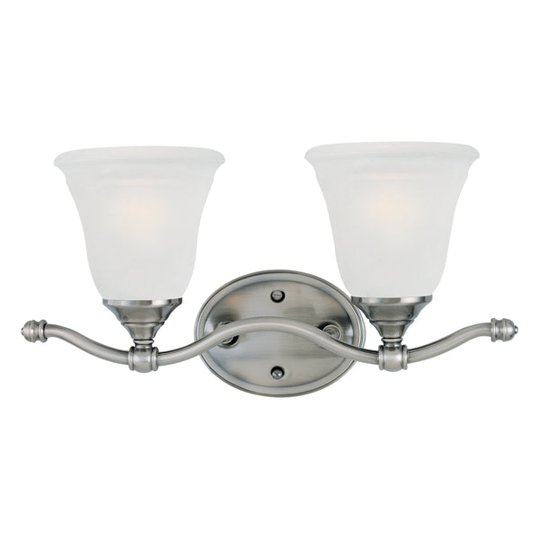 Thomas Lighting Harmony Two Light Vanity Fixture Frosted Glass Domes Satin Pewter Bathroom Wall SL760241