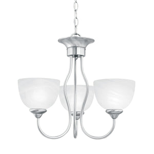 Thomas Lighting Tahoe Three Light Chandelier with Bell Glass Shades for Dining Room or Foyer 19 inches Nickel SL801478