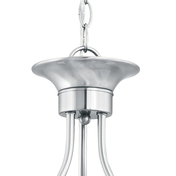 Thomas Lighting Tahoe Three Light Chandelier with Bell Glass Shades for Dining Room or Foyer 19 inches Nickel SL801478