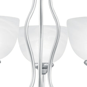 Thomas Lighting Tahoe Three Light Chandelier with Bell Glass Shades for Dining Room or Foyer 19 inches Nickel SL801478