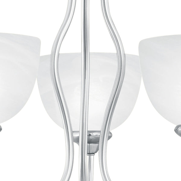 Thomas Lighting Tahoe Three Light Chandelier with Bell Glass Shades for Dining Room or Foyer 19 inches Nickel SL801478