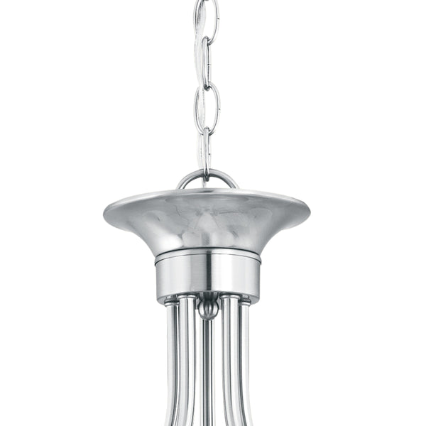 Thomas Lighting Tahoe Three Light Chandelier with Bell Glass Shades for Dining Room or Foyer 24 inches Nickel SL801578