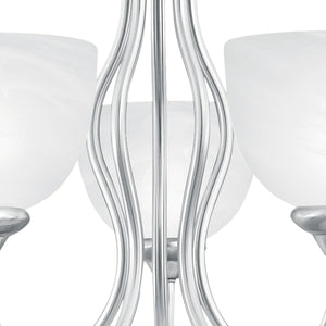 Thomas Lighting Tahoe Three Light Chandelier with Bell Glass Shades for Dining Room or Foyer 24 inches Nickel SL801578