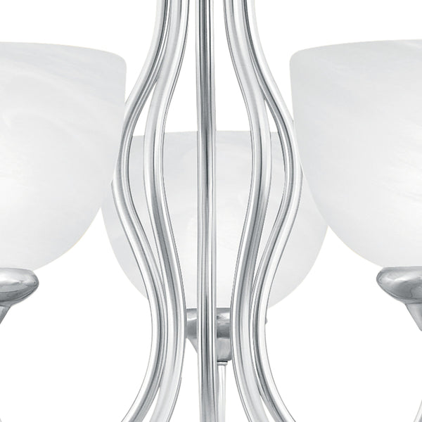 Thomas Lighting Tahoe Three Light Chandelier with Bell Glass Shades for Dining Room or Foyer 24 inches Nickel SL801578