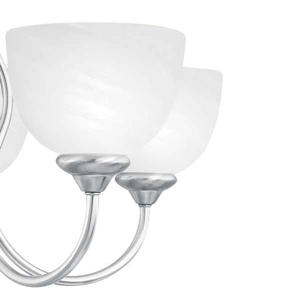 Thomas Lighting Tahoe Three Light Chandelier with Bell Glass Shades for Dining Room or Foyer 24 inches Nickel SL801578
