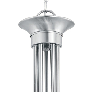 Thomas Lighting Tahoe Three Light Chandelier with Bell Glass Shades for Dining Room or Foyer 30 inches Nickel SL801678