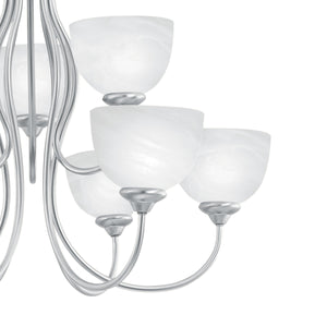 Thomas Lighting Tahoe Three Light Chandelier with Bell Glass Shades for Dining Room or Foyer 30 inches Nickel SL801678