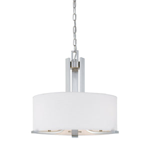 Thomas Lighting Pendenza Three Light Chandelier Brushed Metal Frame with Fabric Glass Shades Dining Room Nickel 20 W x 20 D x 19 H SL806678