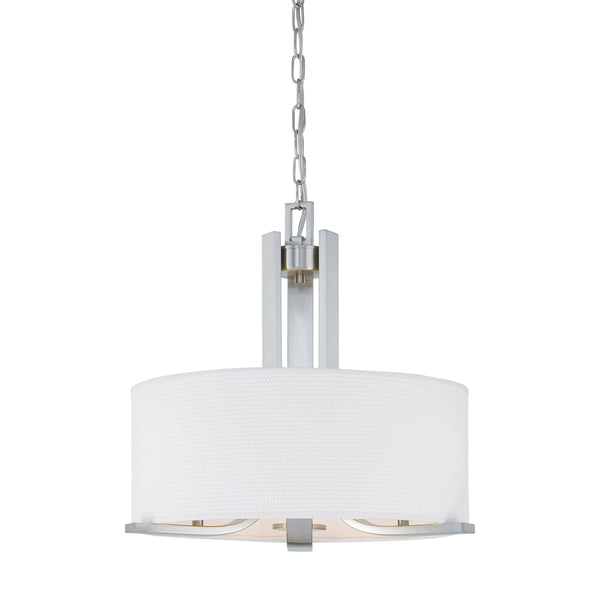 Thomas Lighting Pendenza Three Light Chandelier Brushed Metal Frame with Fabric Glass Shades Dining Room Nickel 20 W x 20 D x 19 H SL806678