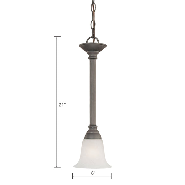 Thomas Lighting Riva Tulip Glass Mini Pendant Light for Kitchen Islands and Breakfast Nooks Bronze SL820663