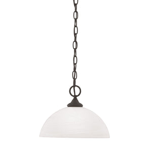 Thomas Lighting Tahoe Bell Dome Glass Pendant Light Bronze Finish for Dining and Entryway Spaces SL823463