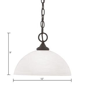 Thomas Lighting Tahoe Bell Dome Glass Pendant Light Bronze Finish for Dining and Entryway Spaces SL823463