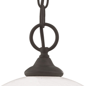 Thomas Lighting Tahoe Bell Dome Glass Pendant Light Bronze Finish for Dining and Entryway Spaces SL823463