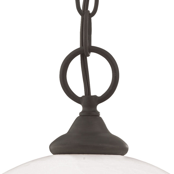 Thomas Lighting Tahoe Bell Dome Glass Pendant Light Bronze Finish for Dining and Entryway Spaces SL823463