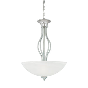 Thomas Lighting Tahoe Three Light Pendant with Bell Glass Shades and Brushed Nickel Curved Metalwork SL823678