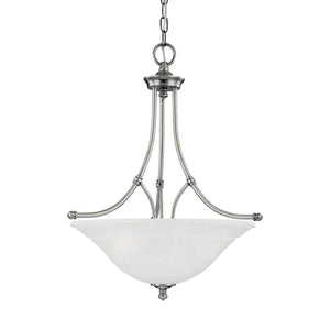 Thomas Lighting Harmony Three Light Pendant Frosted Glass Domes Satin Pewter Finish Dining Room SL824641
