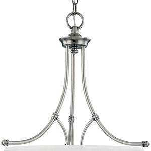 Thomas Lighting Harmony Three Light Pendant Frosted Glass Domes Satin Pewter Finish Dining Room SL824641