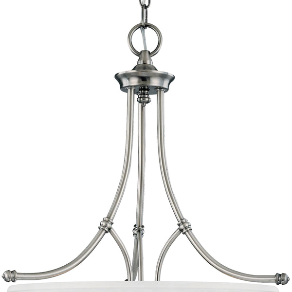 Thomas Lighting Harmony Three Light Pendant Frosted Glass Domes Satin Pewter Finish Dining Room SL824641