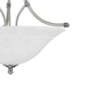 Thomas Lighting Harmony Three Light Pendant Frosted Glass Domes Satin Pewter Finish Dining Room SL824641