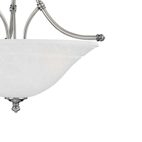 Thomas Lighting Harmony Three Light Pendant Frosted Glass Domes Satin Pewter Finish Dining Room SL824641
