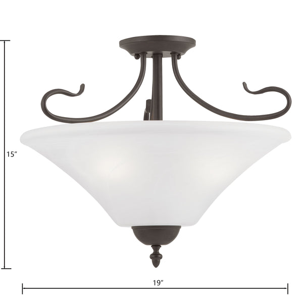 Thomas Lighting Elipse Three Light Semi Flush Mount with Frosted Tulip Shades for Elegant Interiors Bronze SL825363