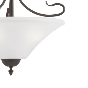 Thomas Lighting Elipse Three Light Semi Flush Mount with Frosted Tulip Shades for Elegant Interiors Bronze SL825363