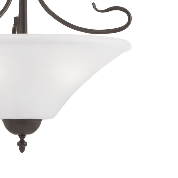 Thomas Lighting Elipse Three Light Semi Flush Mount with Frosted Tulip Shades for Elegant Interiors Bronze SL825363