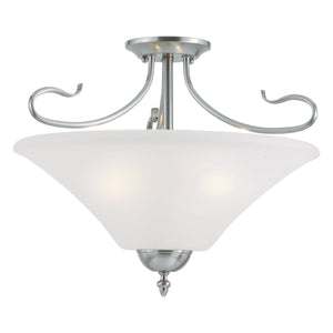 Thomas Lighting Elipse Three Light Semi Flush Mount with Frosted Tulip Shades for Elegant Interiors Nickel SL825378