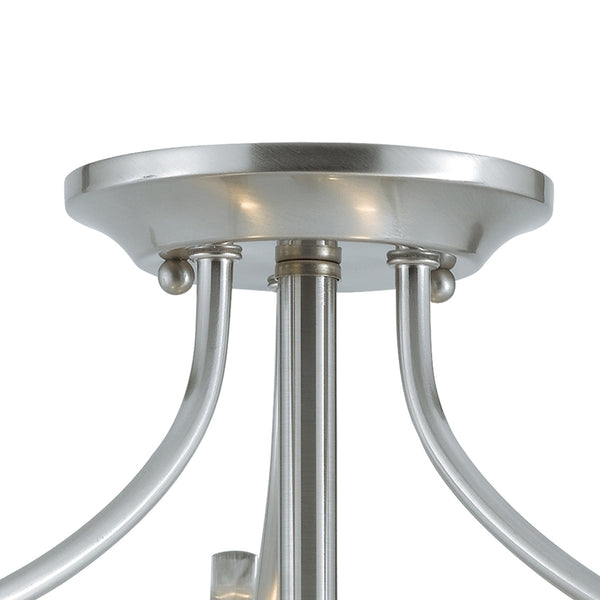 Thomas Lighting Elipse Three Light Semi Flush Mount with Frosted Tulip Shades for Elegant Interiors Nickel SL825378