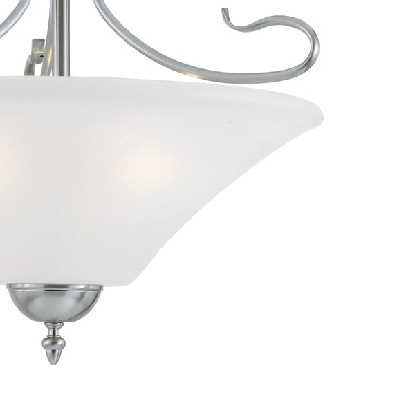 Thomas Lighting Elipse Three Light Semi Flush Mount with Frosted Tulip Shades for Elegant Interiors Nickel SL825378