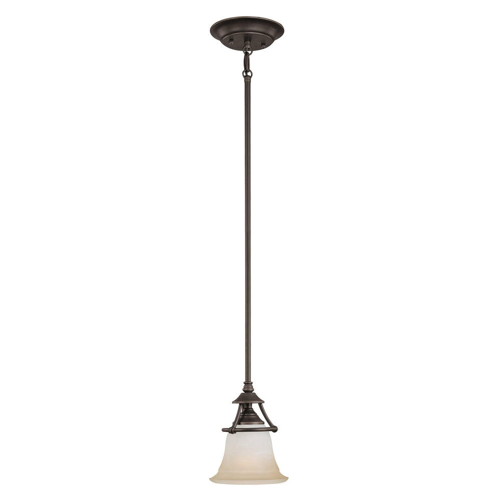 Thomas Lighting Harmony Mini Pendant Light Frosted Glass Dome Aged Bronze Finish for Kitchen or Dining SL825662