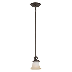 Thomas Lighting Harmony Mini Pendant Light Frosted Glass Dome Aged Bronze Finish for Kitchen or Dining SL825662