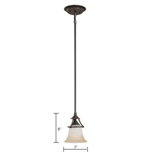 Thomas Lighting Harmony Mini Pendant Light Frosted Glass Dome Aged Bronze Finish for Kitchen or Dining SL825662