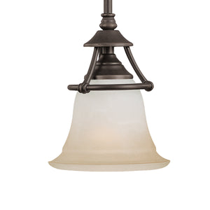 Thomas Lighting Harmony Mini Pendant Light Frosted Glass Dome Aged Bronze Finish for Kitchen or Dining SL825662