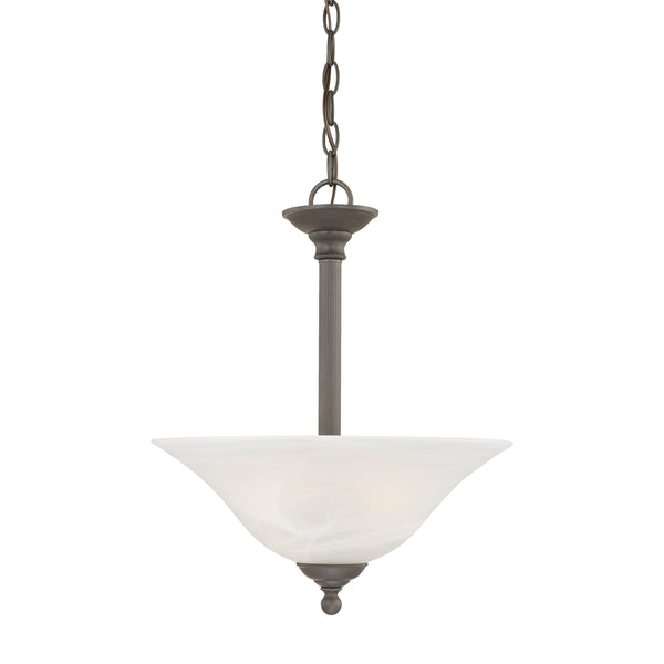 Thomas Lighting Riva Three Light Pendant with Tulip Glass Shades and Ridged Metal Rods for Dining Rooms Bronze SL826663