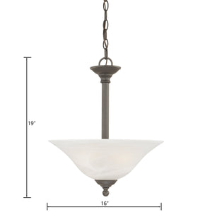 Thomas Lighting Riva Three Light Pendant with Tulip Glass Shades and Ridged Metal Rods for Dining Rooms Bronze SL826663