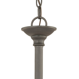 Thomas Lighting Riva Three Light Pendant with Tulip Glass Shades and Ridged Metal Rods for Dining Rooms Bronze SL826663
