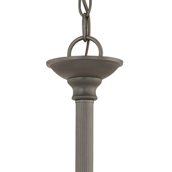 Thomas Lighting Riva Three Light Pendant with Tulip Glass Shades and Ridged Metal Rods for Dining Rooms Bronze SL826663