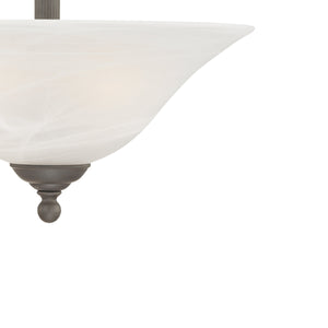 Thomas Lighting Riva Three Light Pendant with Tulip Glass Shades and Ridged Metal Rods for Dining Rooms Bronze SL826663