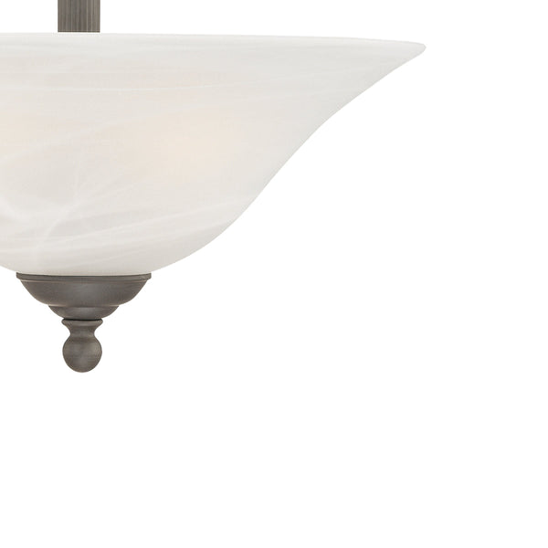 Thomas Lighting Riva Three Light Pendant with Tulip Glass Shades and Ridged Metal Rods for Dining Rooms Bronze SL826663